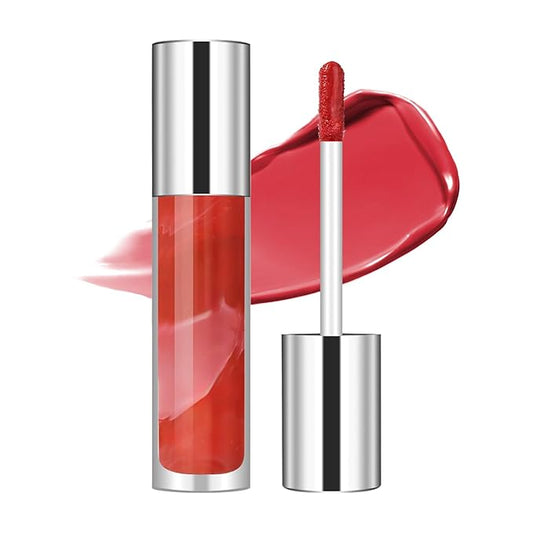 Magic Lip Gloss Plumper, Berry Silky Plumping Lip Gloss Tint, Long-lasting Marble Liquid Lipstick, Hydrating Non-Sticky Lip Oil, Moisturizing Plumping Lip Gloss