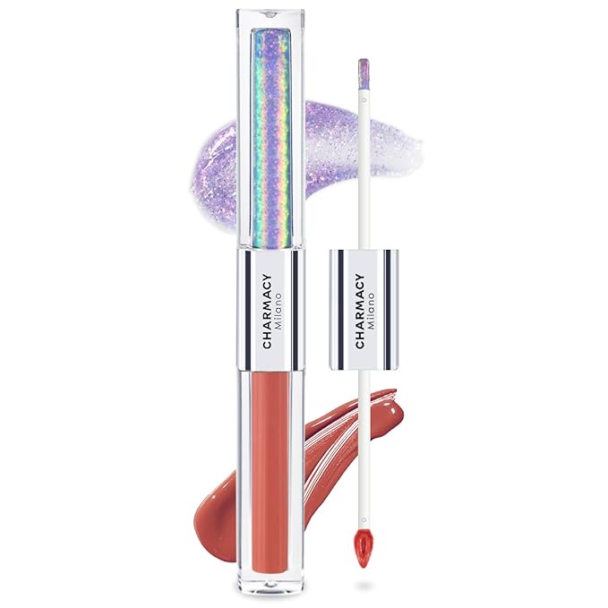 CHARMACY Multichrome Double Head Non-Stick Lip Gloss, Metallic Gloss,