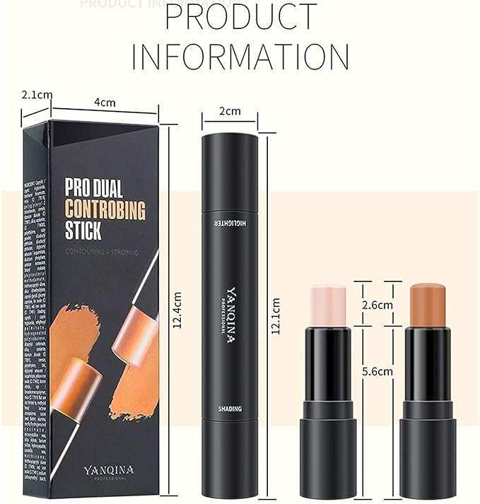 Double-End Contour Highlighter Stick Contour Stick, Face Highlighter,