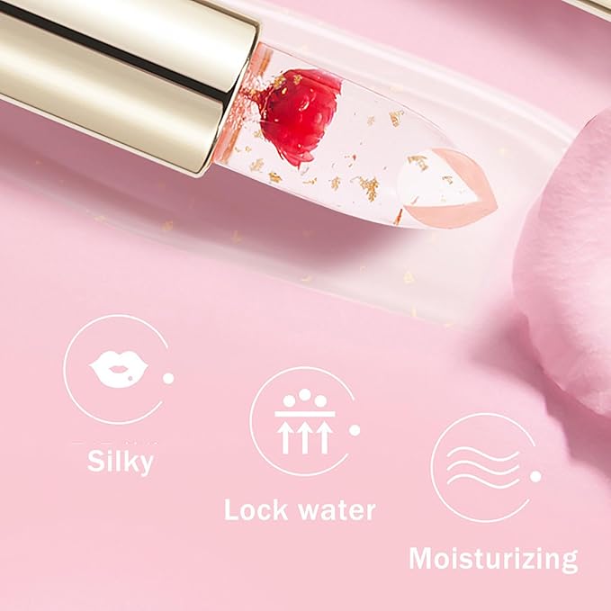 Crystal Jelly Flower Color Changing Lipstick, Ph Lipstick Changing