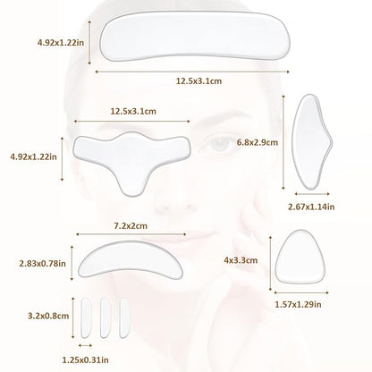 Forehead Wrinkle Patches, 16 Pcs Reusable Silicone Anti Wrinkle Patches Facial Patches for Face to Reduce Fine Wrinkles Frown Smile Lines Forehead Wrinkles Treatment