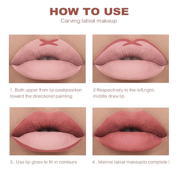 Dulele High Pigmented Matte Lip Liner Set, 12 High