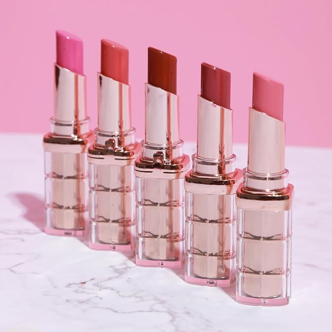 Paris Hilton High-Shine Lipstick Collection - Lipstick Set with Pink and Red Lipstick - All-Day Wear, Lightweight Formula Lipstick for Women - 5 pcs