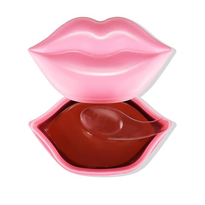 20Pcs Lip Mask Sheet,Pink Moisturizing Plumping Patches, Gel Treatment Masks for Dry Lips Plump Collagen Overnight Sleeping Lip Pads（Pink）
