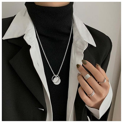 Punk Circle Choker Necklace Coin Disc
