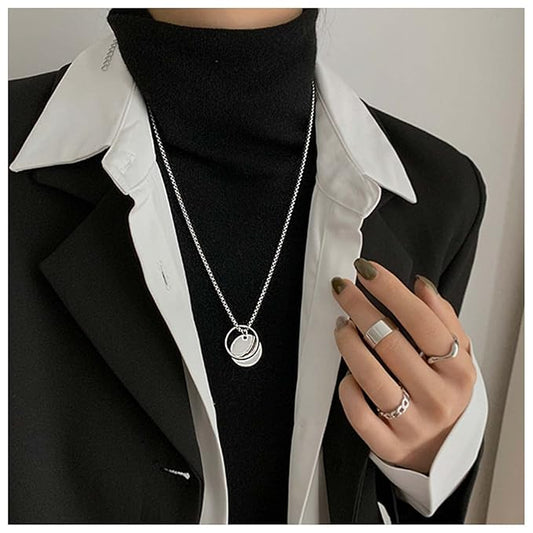 Punk Circle Choker Necklace Coin Disc