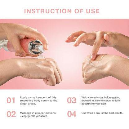 Glossy Smoothing Body Serum for Wrinkles: Hydrating, Nourishing, Repairing for Silky Smooth Skin, Anti-Aging & Firming, 100ml/3.38 Fl Oz - Visible Results, Natural Ingredients, Fast Absorption