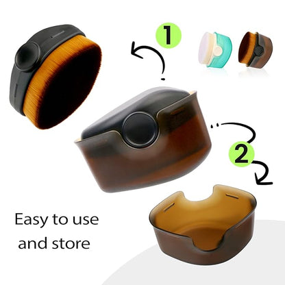 Yoseng Sunscreen Applicator for Kids,2 Pc Baby Sunscreen Applicator Set with Protective Caps,Sunscreen Brush for Face Kabuki Brush for Liquid Foundation Powder Cream Contour Buffing Stippling Blending