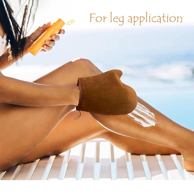VNITT 2 IN 1 Self Tanning Mitt Applicator Kit Set,Self Tan Mitt,Self Tanning Glove and Self Tanner Brush,Sunscreen Brush- Fake Tan Applicator for Face and Body,Hands,Legs