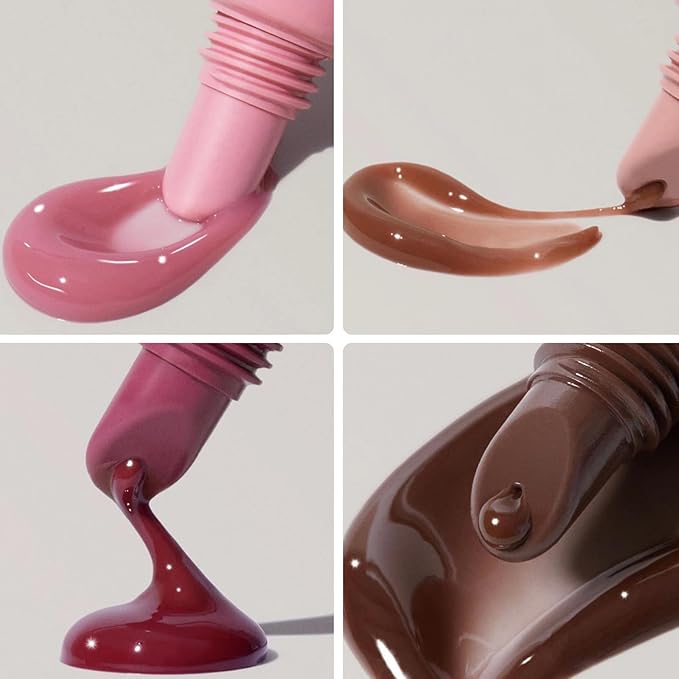 5 Colors Hydrating Lip Gloss, Shiny Jelly Lip Plumping Lip Balms, Long Lasting Nourishing Non-sticky Fresh Clear Smooth Lip Care