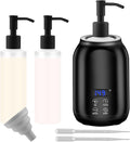 Massage Oil Heater Warmer,with ℃/℉ Switchable Display, Two Oil Dispenser Bottle，Constant Temperature,Body Oils Heater for Spa, Salon and Barber Shops,Black