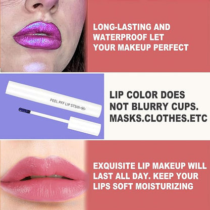 2Pcs Lip Stain Peel Off Kit,Matte Magic Lip Magic