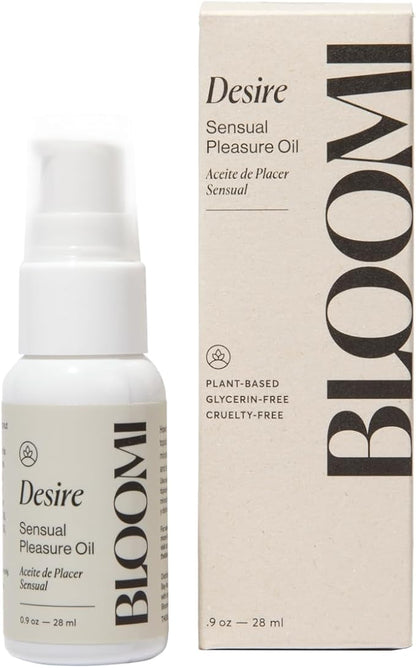 Bloomi Desire Body Oil for Date Night - Sensual Massage Oils Safe - Fragrance Free Relaxing Massage Therapy - Vegan Intimate Arousal Oil to Increase Pleasure - Natural Ingredients for Couples 0.9oz