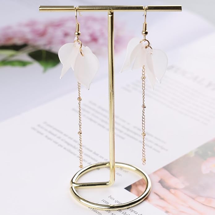 Vintage Acrylic Flower Petal Drop Earrings