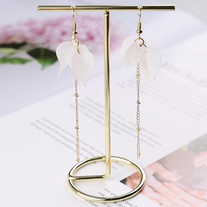 Vintage Acrylic Flower Petal Drop Earrings