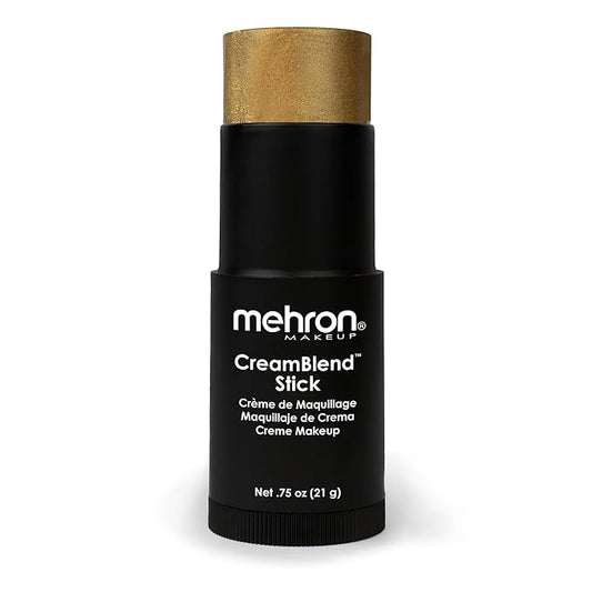 Mehron Makeup CreamBlend Stick | Face Paint, Body g) (Gold) 75 oz