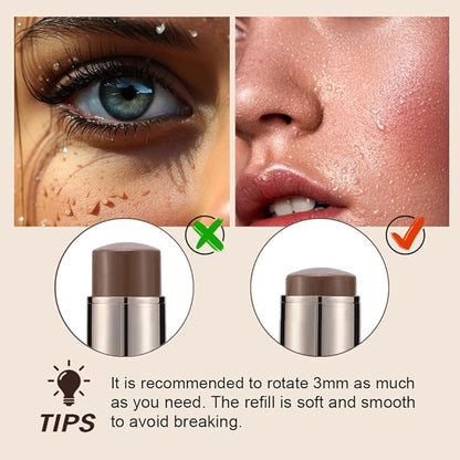 Contour Stick Makeup Kit,3Pcs Bronzer Blush Highlighter Stick Fair (#01,04,07)