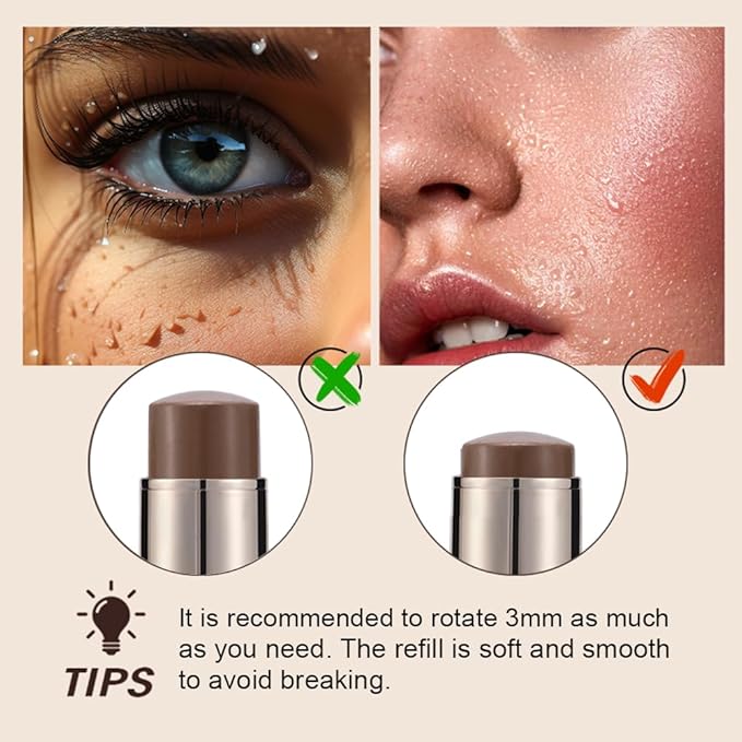 Contour Stick Makeup Kit,3Pcs Bronzer Blush Highlighter Stick Medium (#03,06,09)