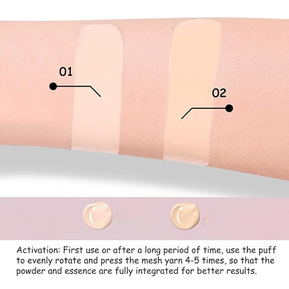 Cream Cushion Foundation with Satin Finish, Flawless Coverage, (Natural Beige)