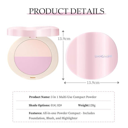 Pink Setting Powder, 3 in 1 Blush Palette