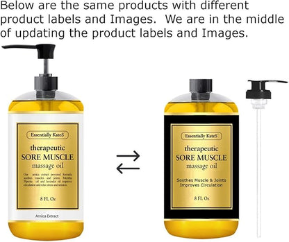 Sore Muscle Massage Oil 8 Fl Oz - Arnica Extract and Peppermint - Soothe Sore and Tired Muscle and Joints