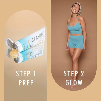 St Moriz Pre-Tan Skin Primer for Self Tanner- Exfoliating Fake Tan Primer - Preps & Primes Skin for Long-Lasting Tan - Deep Cleansing Foaming Exfoliator for Self Tan (6.76 fl oz)