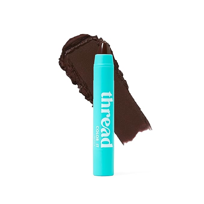 Thread Beauty Color It Vegan Lipstick, Moisturizing Lip Color with a Satin Matte Finish, Lovely – Burgundy Brown