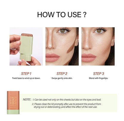 Bronzer Stick 4 Colors Blendable and Buildable Face
