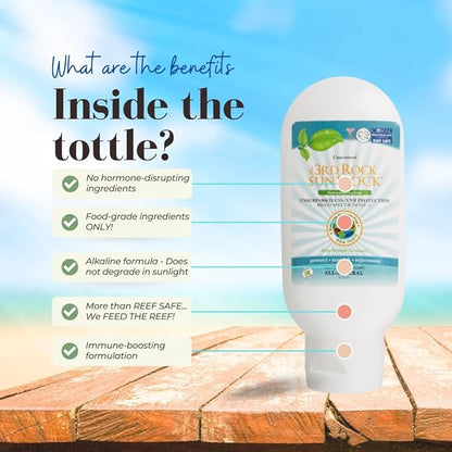 | Sunblock® SunScreen Lotion SPF 35+ | All Natural Organic Zinc Unscented Sunscreen for Sun Protection | All Natural Personal Care (3.3 oz | Single)