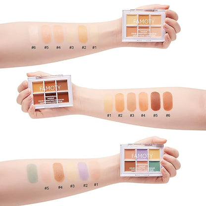 6 Colors Face Contouring Palette, with 11 Pcs Spots, Blemish