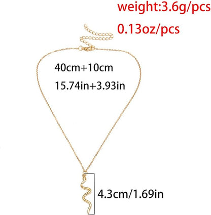 Snake Pendant Necklace Punk Serpent Drop Necklace Vintage
