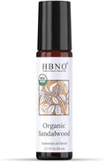 HBNO Organic Australian Sandalwood Essential Oil Roll-On -1/3oz(10 ml) Travel Size-USDA Certified Organic Sandalwood and Mct OilsPerfect for Traveling,Aromatherapy,Massage,perfumes,moisturizer
