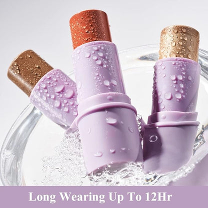 4Pcs Cream Blush Contour Highlighter Bronzer Moisturizer Stick