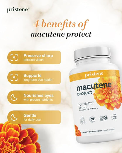 Macutene Protect Eye Vitamins for Macular Support Areds 2 with Lutein and Zeaxanthin Supplements (25mg/5mg) – Doctor Formulated Bilberry Supplement for Eyes, NSF Certified, Vegan (60 Capsules)