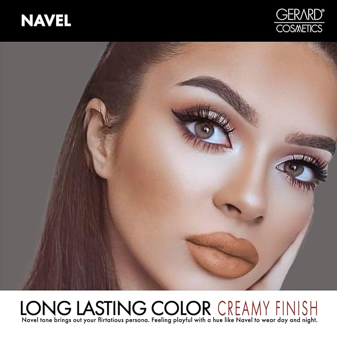 Gerard Cosmetics x Lyrica Anderson Light 'Em Up Lip Gloss - Navel | Super Pigmented Peach Lip Gloss | Moisturizing Lip Gloss with Mirror and LED Light | Cruelty Free & Made in USA