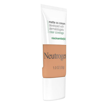 Neutrogena Clear Coverage Flawless Matte CC Cream, Full-Coverage of 2) 1 oz