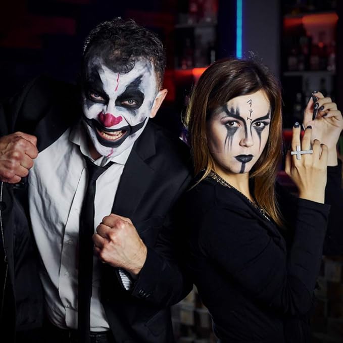 Halloween Makeup Kit, White Black Skeleton Face Paint,