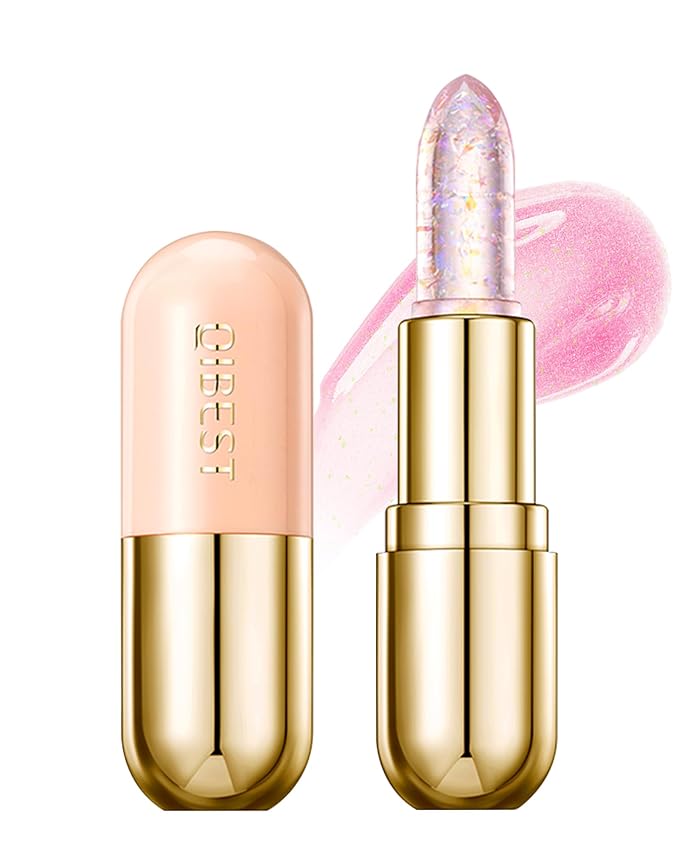 Glitter Balm Long Lasting PH Lipstick, Jelly Color Glitter
