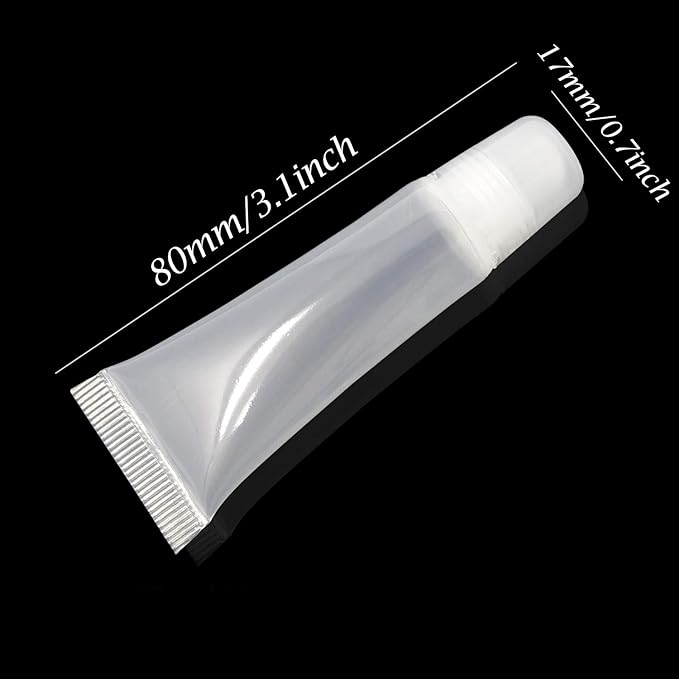 Honbay 10PCS 8ml Refillable Clear Empty Lip Gloss Balm Containers Soft Empty Tubes