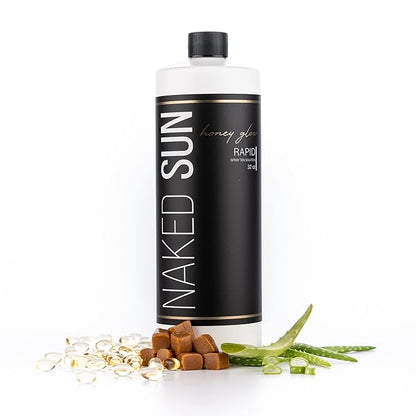Naked Sun Honey Glow Violet Rapid Spray Tan Solution - 32 oz Airbrush Sunless Self Tan Spray