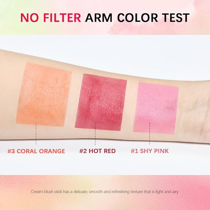 Soft Creamy Blush Stick,On-the-Go Blush,2-in-1 Cheek and Lip