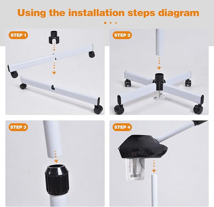 Professional Facial Steamer on Wheels, Ozone Facial Steamer with Time Setting, Stand Face Steamer Adjustable Height for Spa, Salon and at Home Use