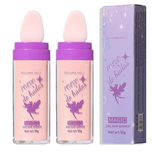 2pcs Polvo De Hadas Kit, Pink Glitter Highlighting (Fairy Pink)