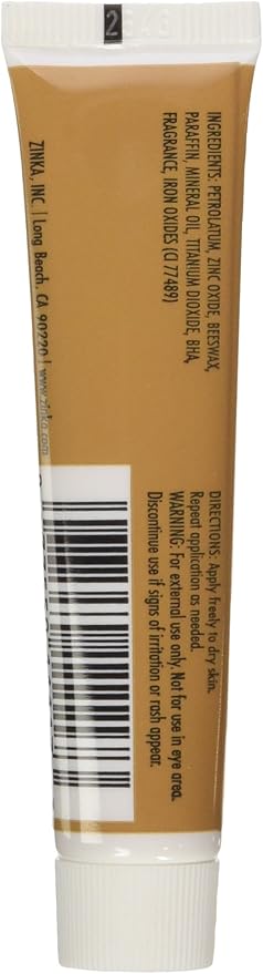 Zinka Colored Nosecoat Zinc Oxide Based Water Resistant 2 Pack Bundle 0.6 Ounce Tube - Flesh