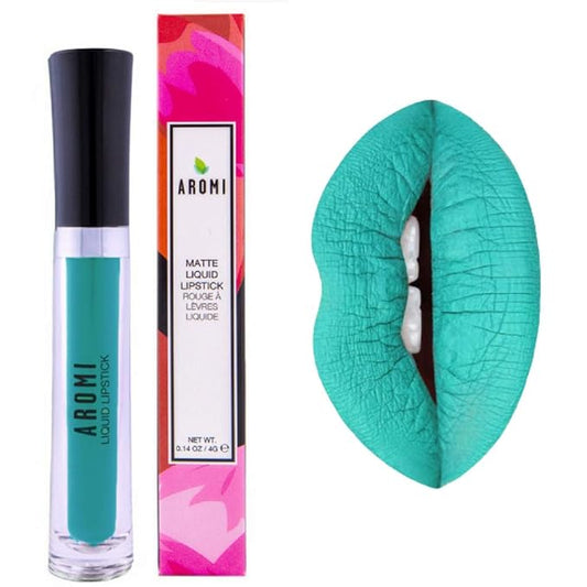 Aromi Sea Foam Matte Liquid Lipstick | Aqua, Aquamarine Lip Color, Blue Green, Smudge and Transfer Proof, Long-Lasting, Vegan, Cruelty-free, Handmade (Sea Foam)