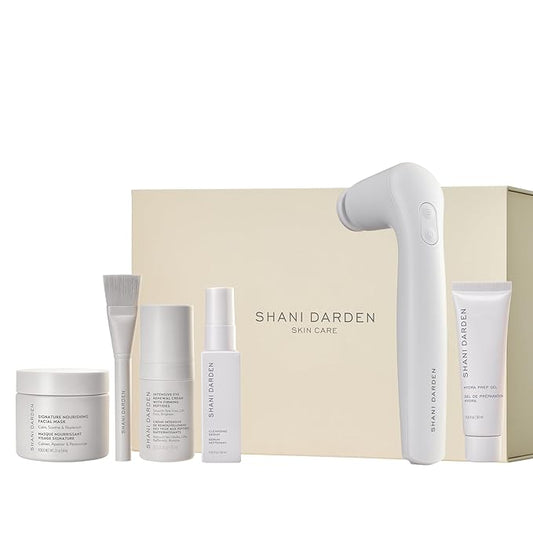 SHANI DARDEN Signature At-Home Facial Kit, Cleansing Face Serum, Face Sculpting Wand, Hydra Prep Gel, Facial Mask and Intensive Under Eye Cream for Wrinkles and Fine Lines