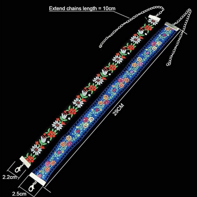 Boho Necklace Flower Choker Necklace Leaves