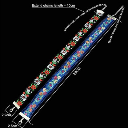 Boho Necklace Flower Choker Necklace Leaves