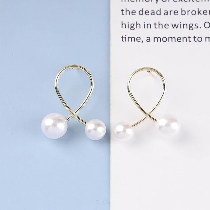 Vintage Pearl Drop Earrings Gold Pearl