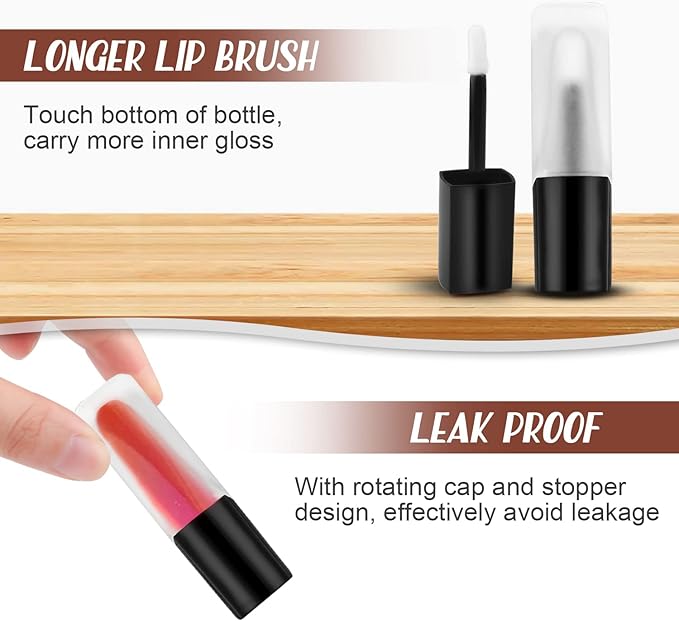 5 Pcs Frosted Glass Lip Gloss Tubes Refillable Lip 5ml